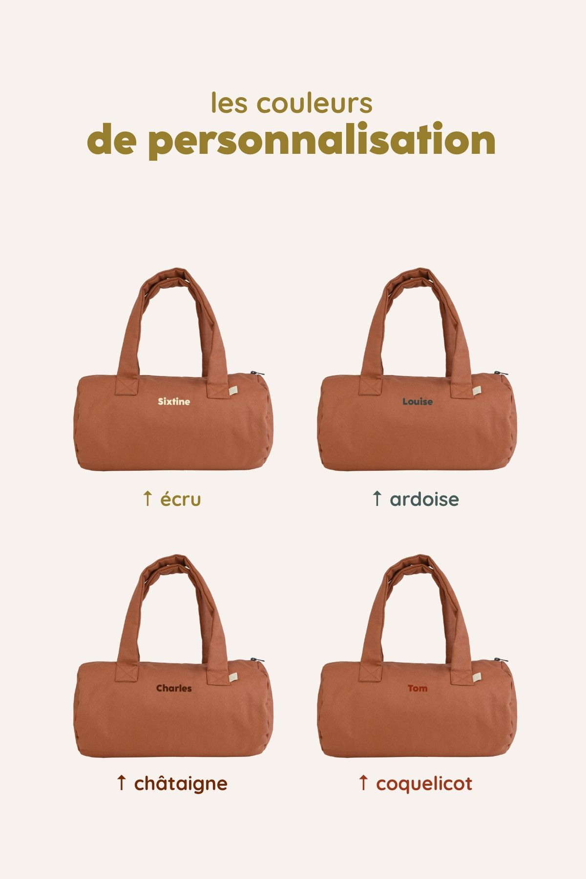bolso bowling personalizable para bebé y niño en algodón