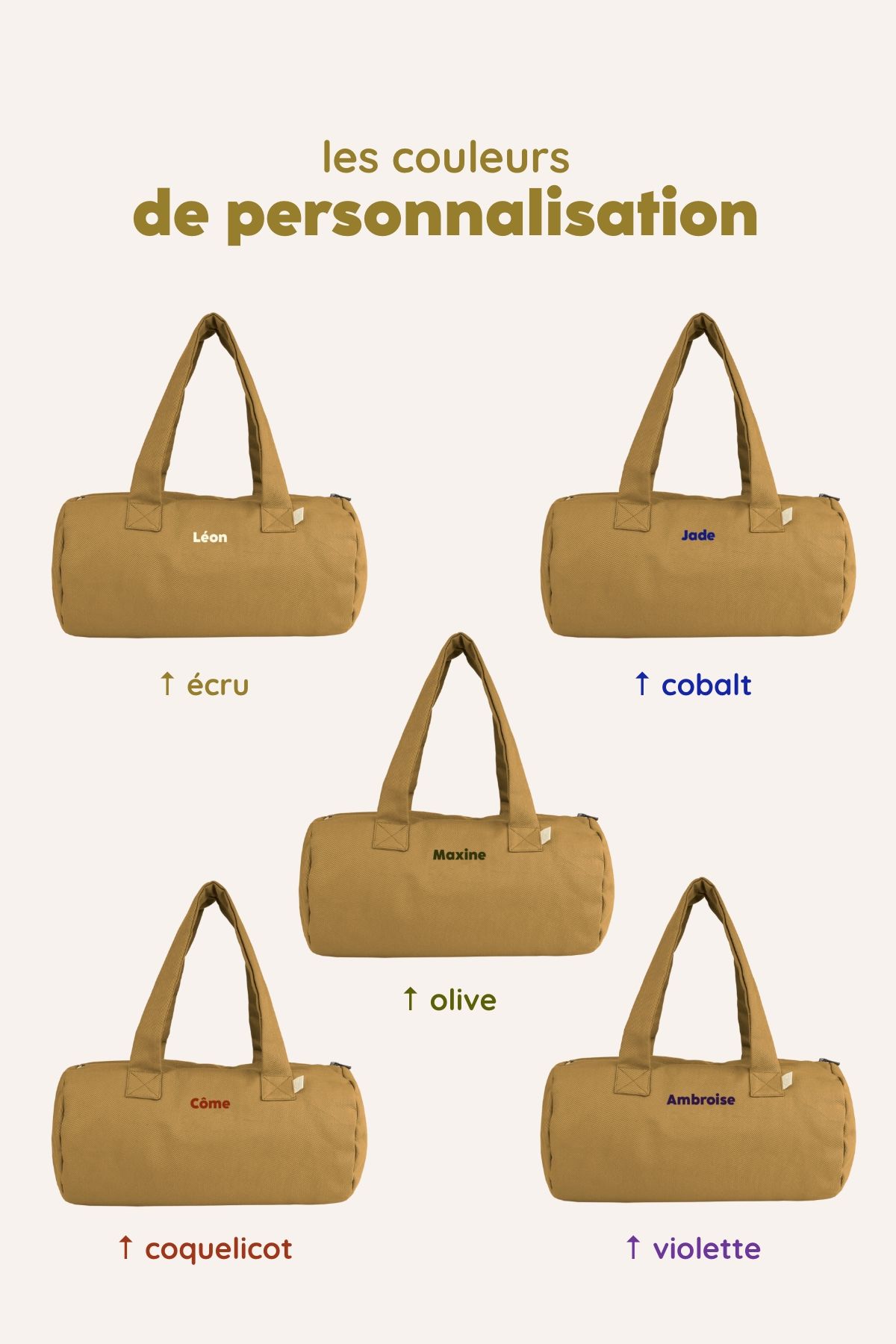 bolso bowling personalizable para bebé y niño en algodón