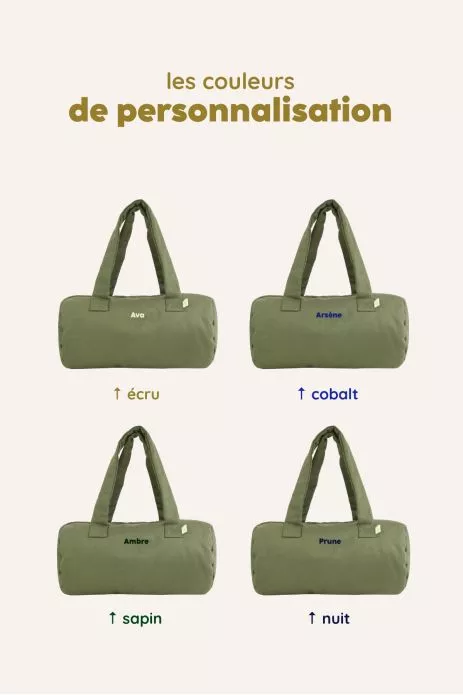 personalizable cotton bowling bag for babies and children