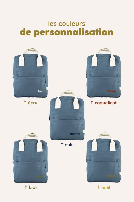 mochila infantil personalizable en algodón perfecta para la guardería