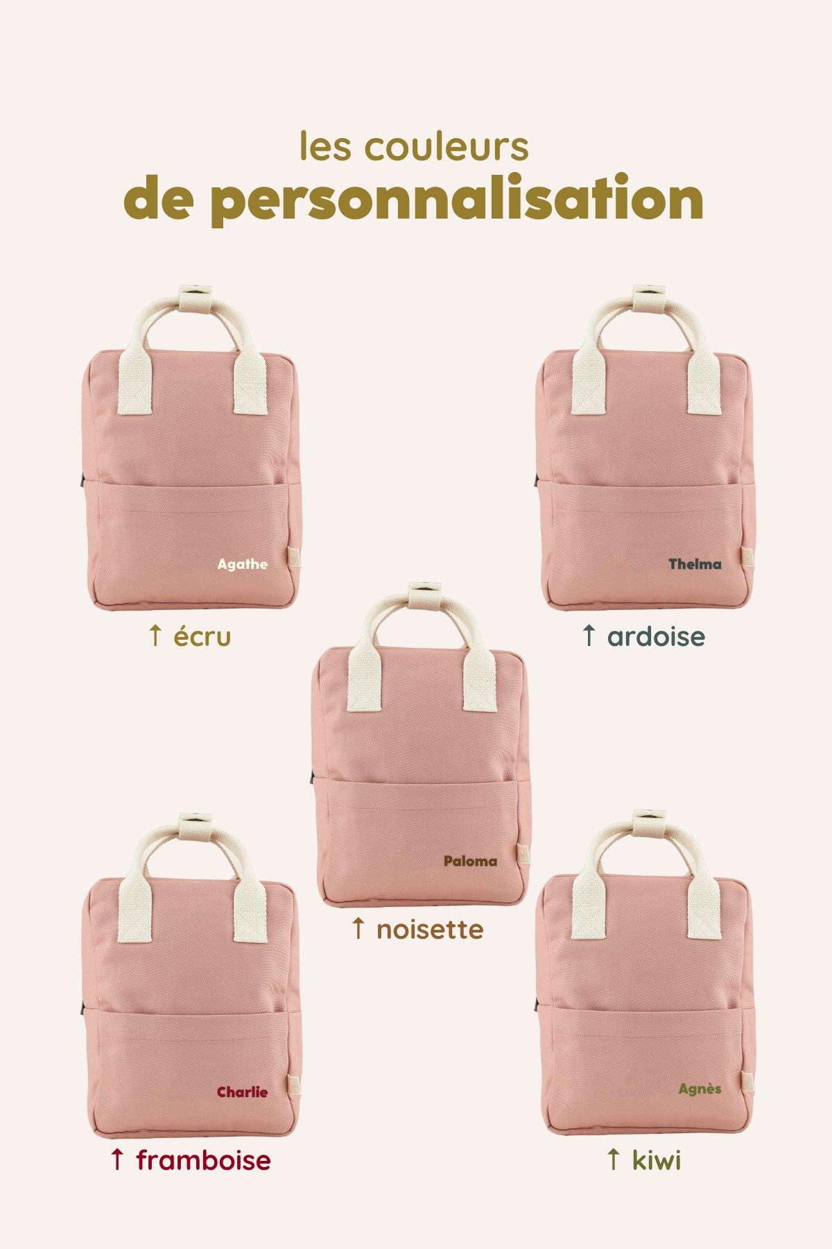 sac à dos enfant personnalisable en coton parfait pour l'école maternelle