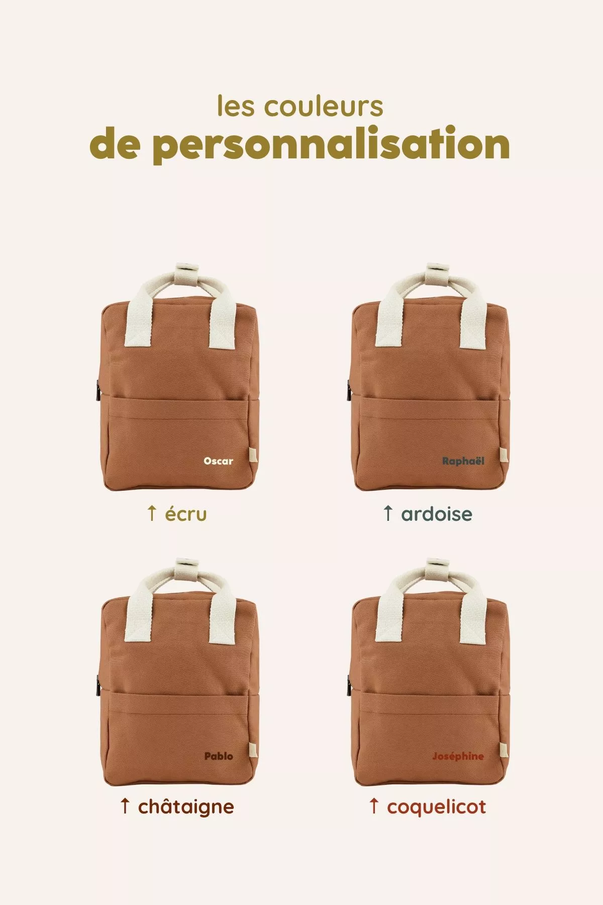 sac à dos enfant personnalisable en coton parfait pour l'école maternelle