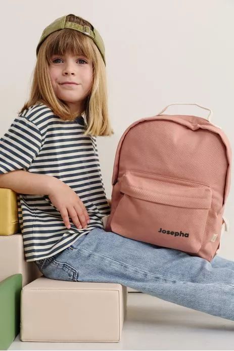 Personalized timeless cotton school backpack for children