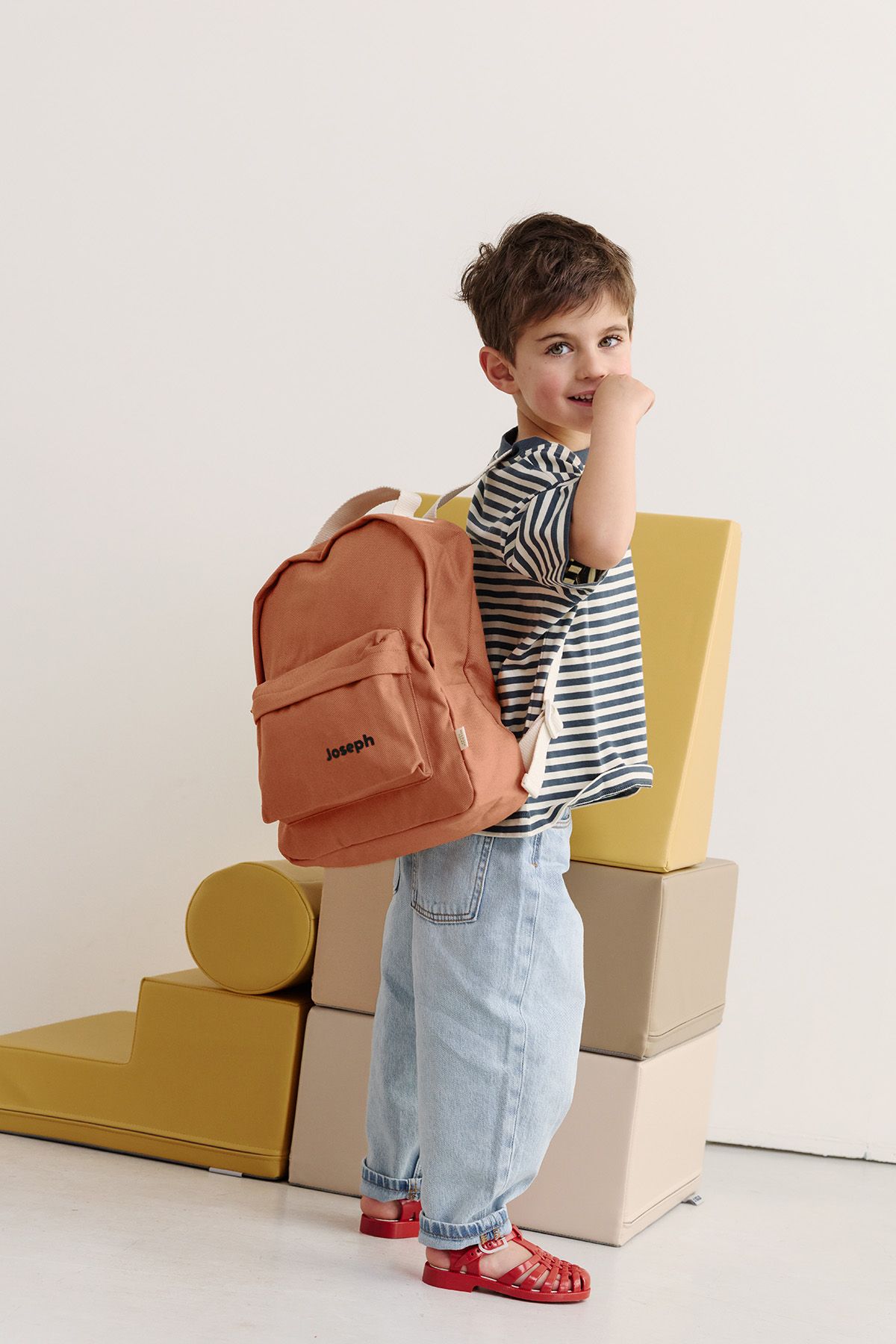 Sac à dos personnalisé école en coton intemporel enfant