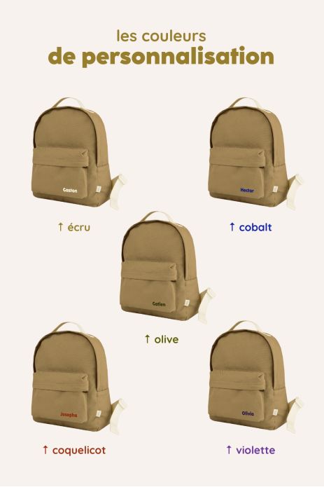 Personalized timeless cotton school backpack for children