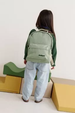 Personalized timeless cotton school backpack for children