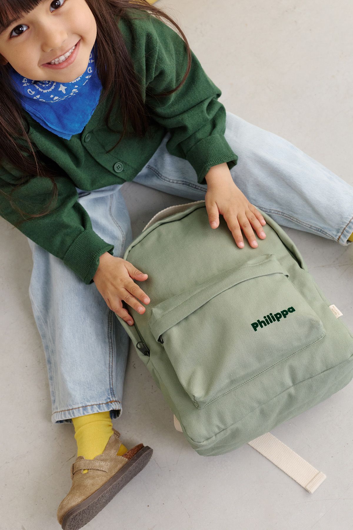 Sac à dos personnalisé école en coton intemporel enfant
