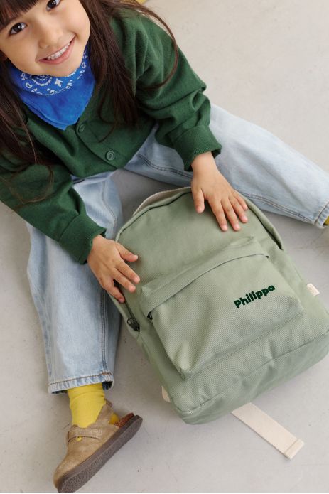 Personalized timeless cotton school backpack for children