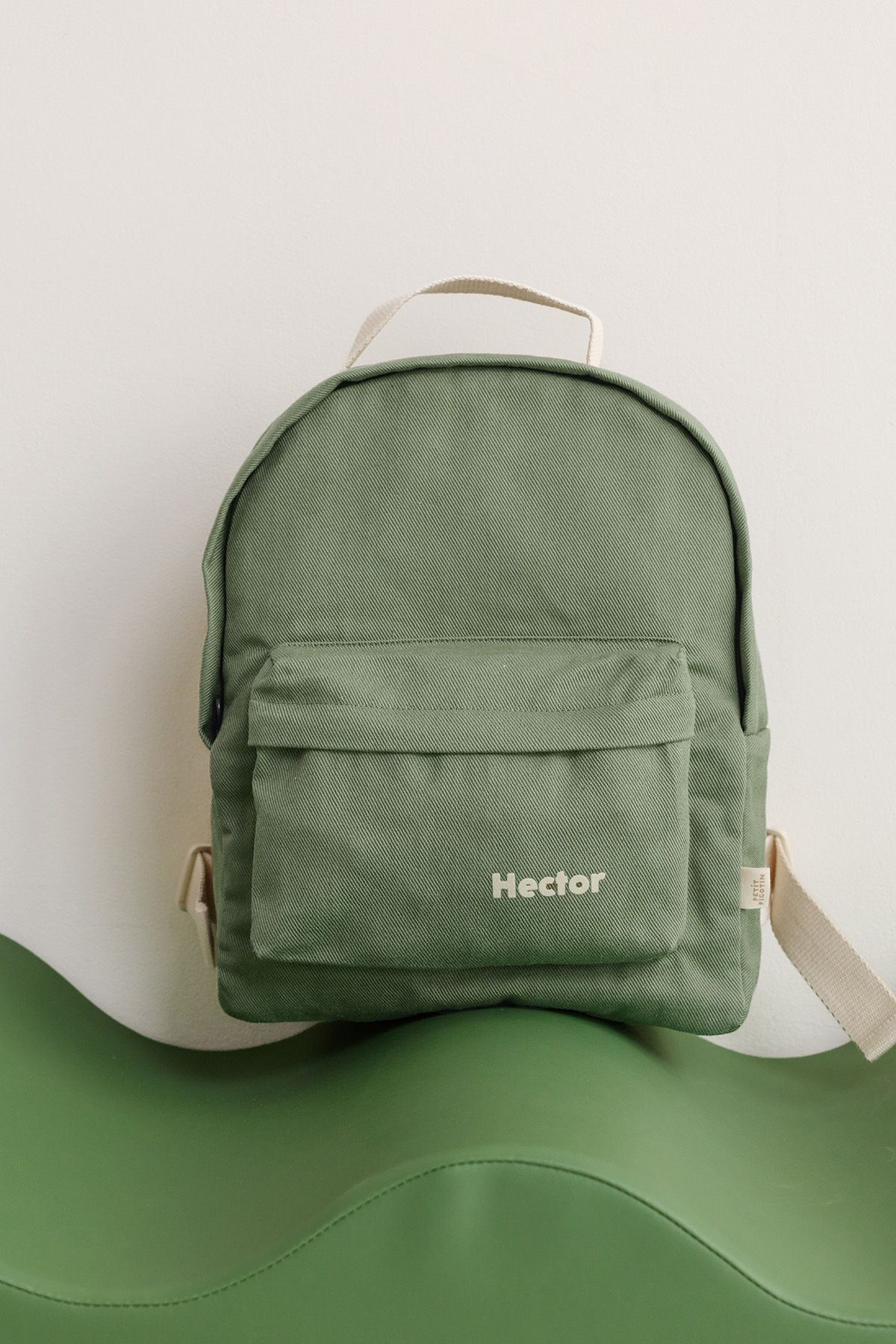 Personalized timeless cotton school backpack for children