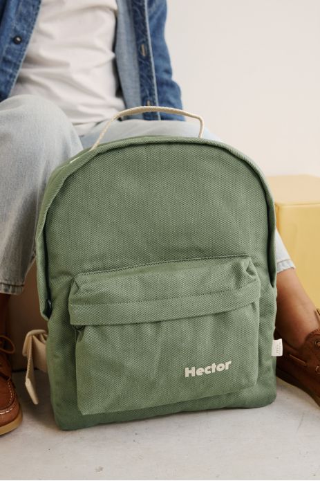 Personalized timeless cotton school backpack for children