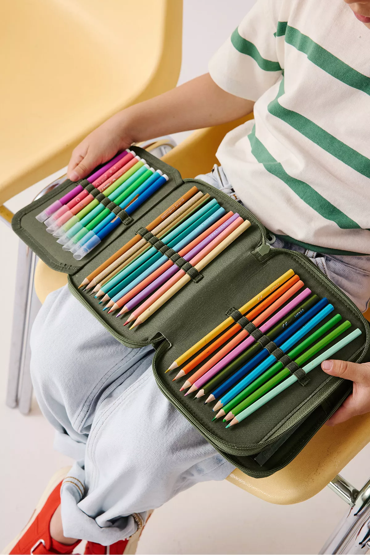 trousse à crayons pliante personnalisable pour enfant