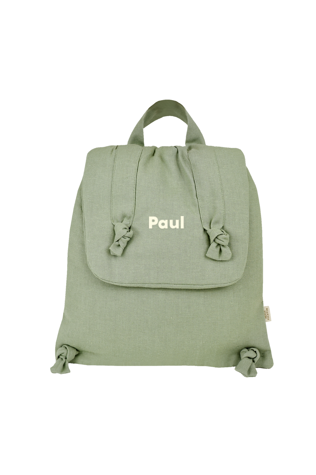 mochila de bebé de lino personalizable regalo nacimiento guardería escuela infantil