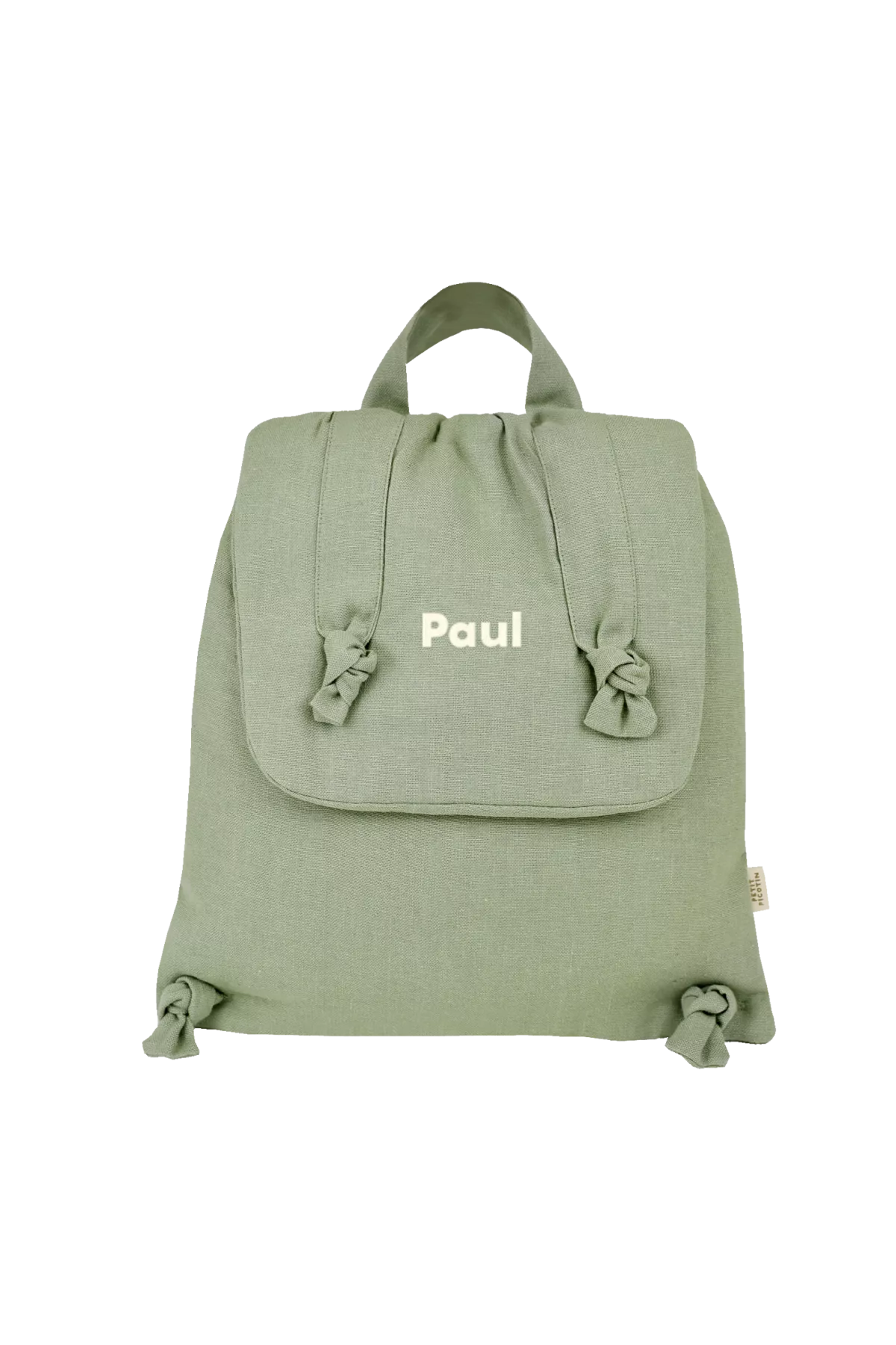 sac à dos bébé en lin personnalisable cadeau naissance crèche école maternelle
