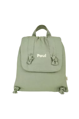 mochila de bebé de lino personalizable regalo nacimiento guardería escuela infantil