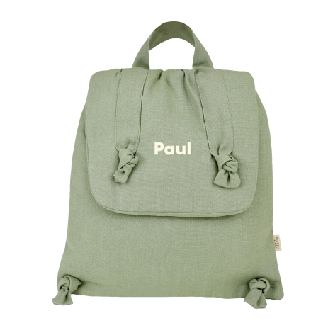 mochila de bebé de lino personalizable regalo nacimiento guardería escuela infantil