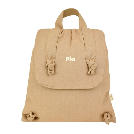 mochila de bebé de lino personalizable regalo nacimiento guardería escuela infantil