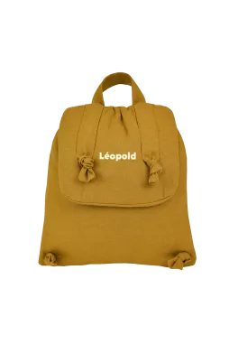 sac à dos bébé en lin personnalisable cadeau naissance crèche école maternelle
