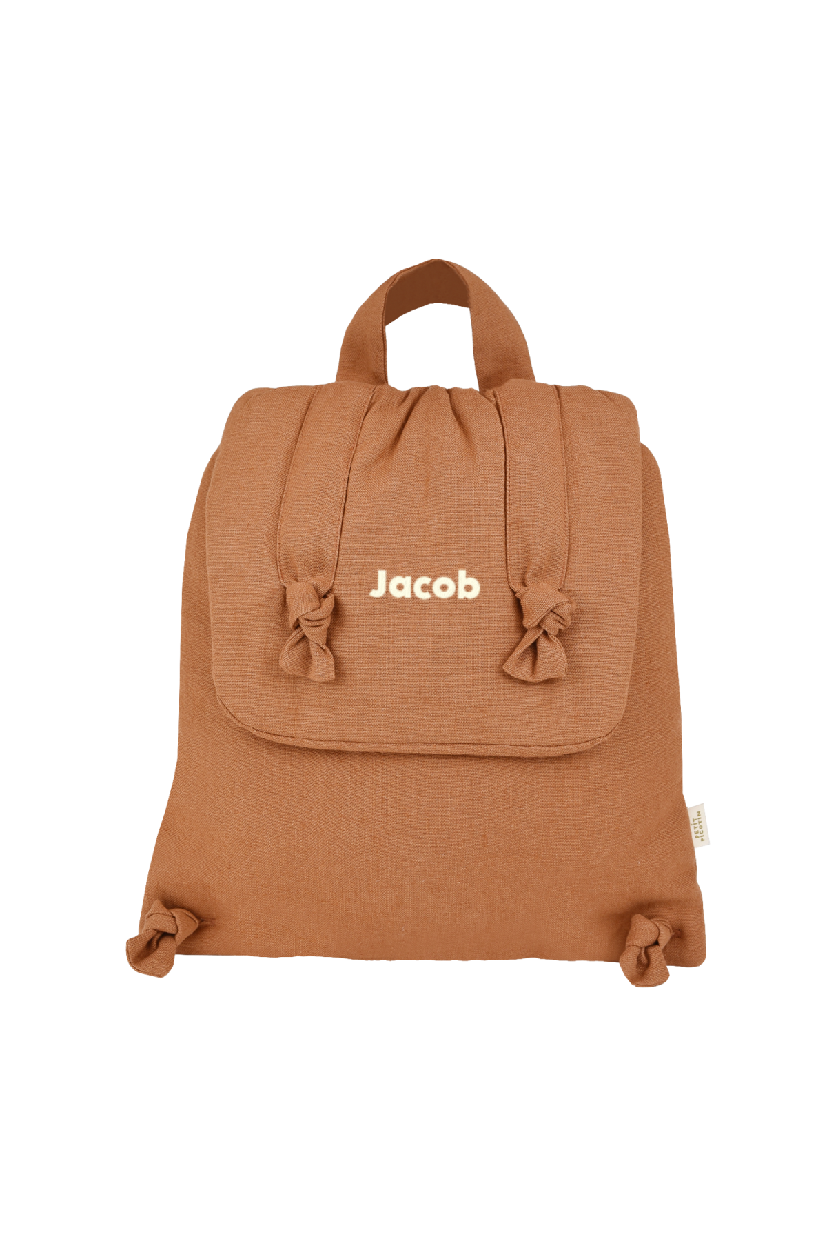 mochila de bebé de lino personalizable regalo nacimiento guardería escuela infantil