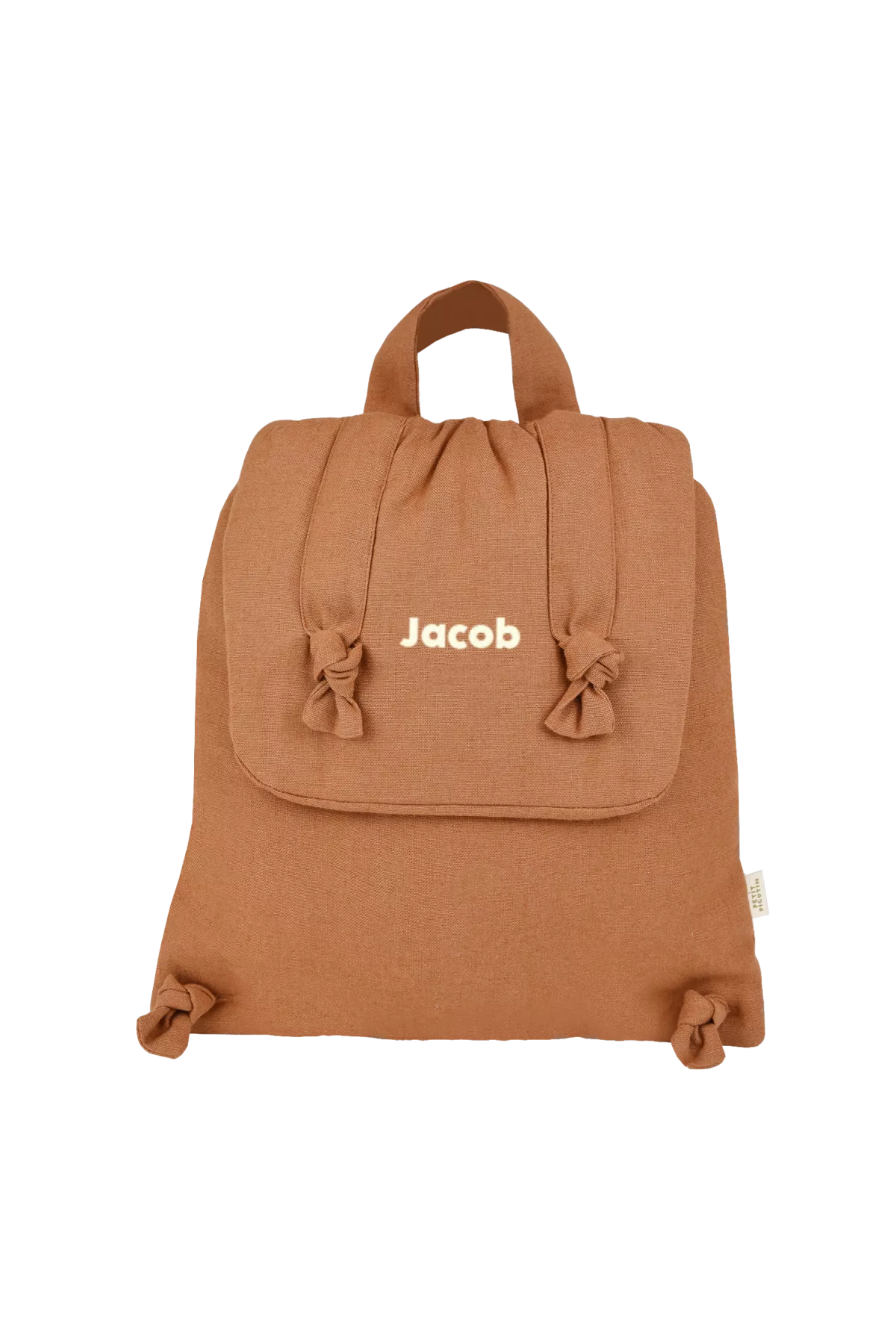 sac à dos bébé en lin personnalisable cadeau naissance crèche école maternelle