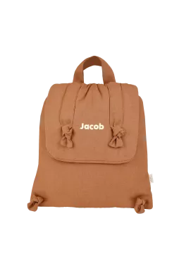 sac à dos bébé en lin personnalisable cadeau naissance crèche école maternelle