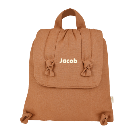 mochila de bebé de lino personalizable regalo nacimiento guardería escuela infantil