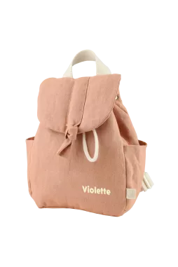 mochila de bebé de lino personalizable con asas ajustables