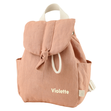 mochila de bebé de lino personalizable con asas ajustables