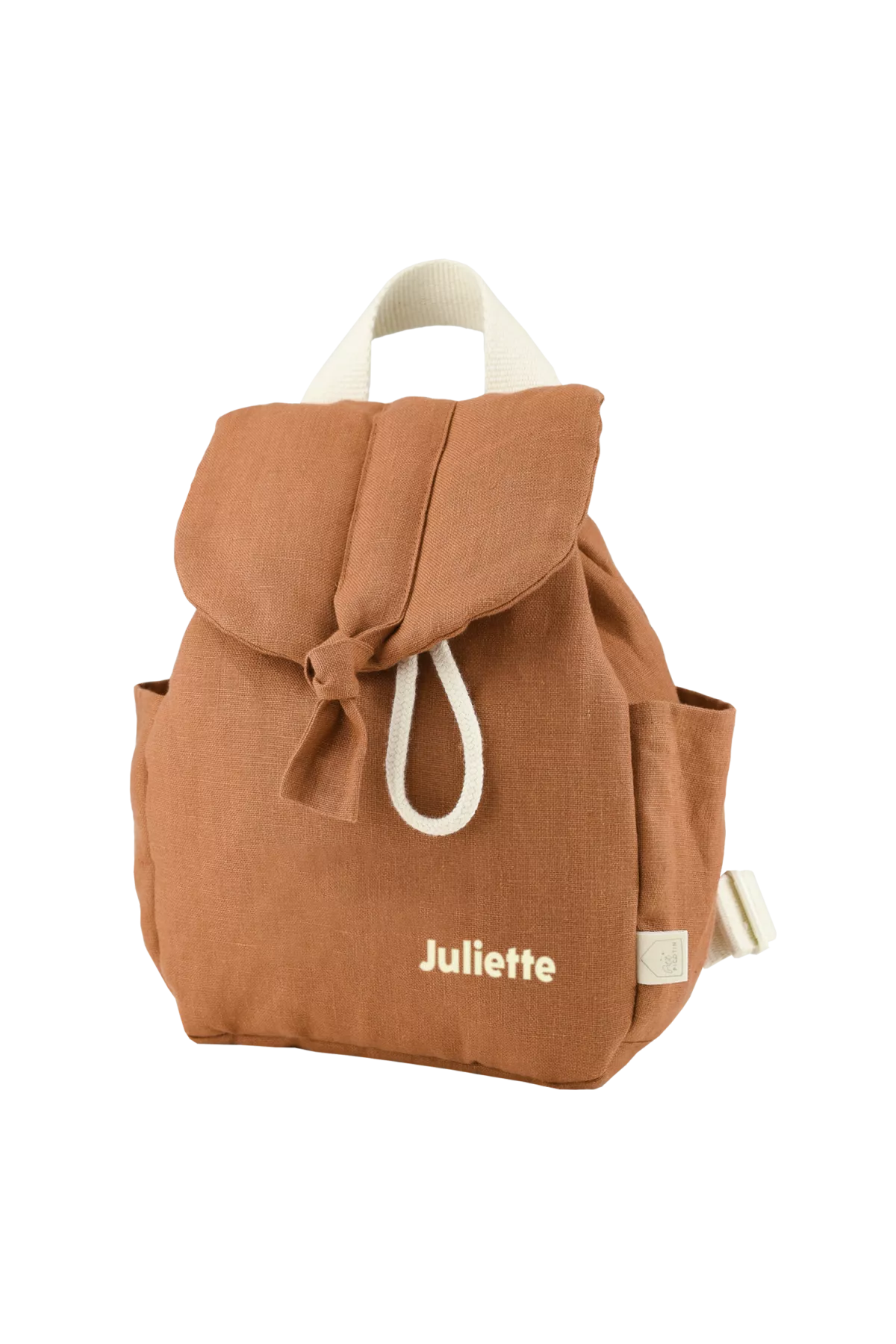 sac à dos bébé en lin personnalisable avec anses ajustables