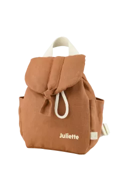 sac à dos bébé en lin personnalisable avec anses ajustables