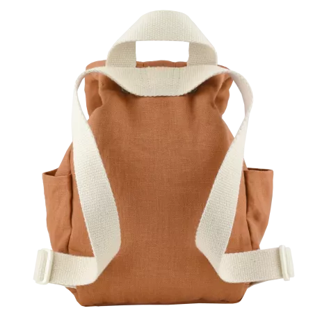 personalizable linen baby backpack with adjustable straps