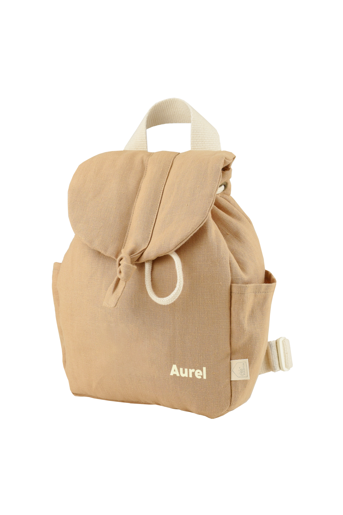 mochila de bebé de lino personalizable con asas ajustables