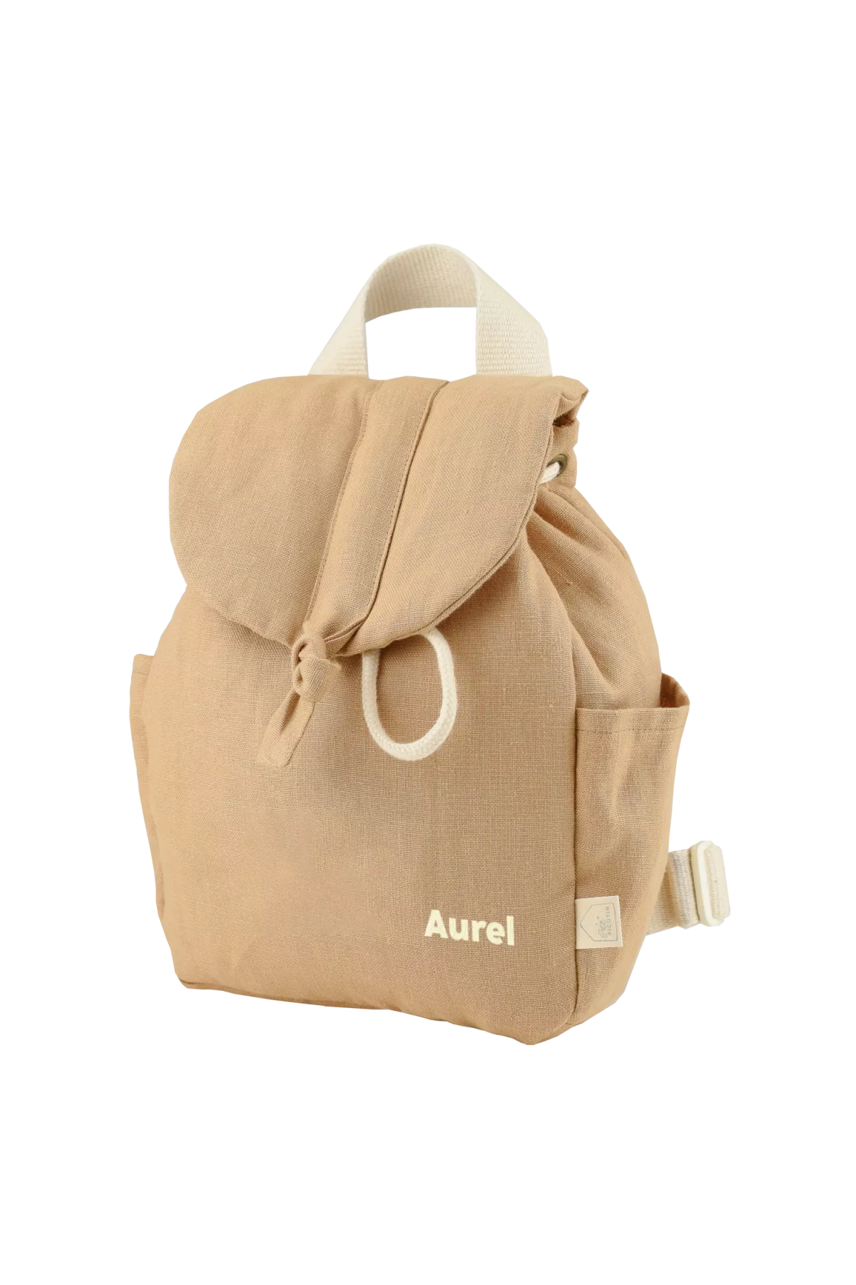sac à dos bébé en lin personnalisable avec anses ajustables