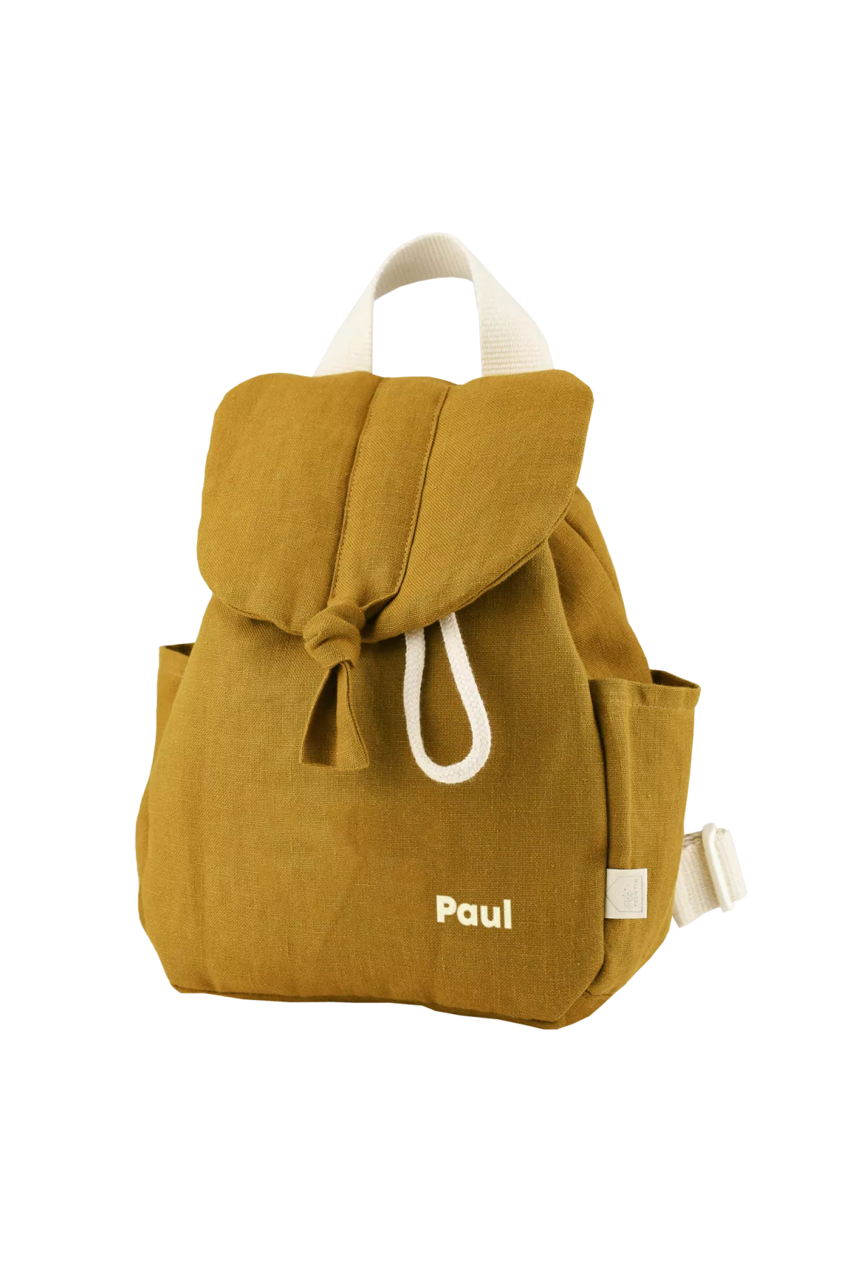 sac à dos bébé en lin personnalisable avec anses ajustables