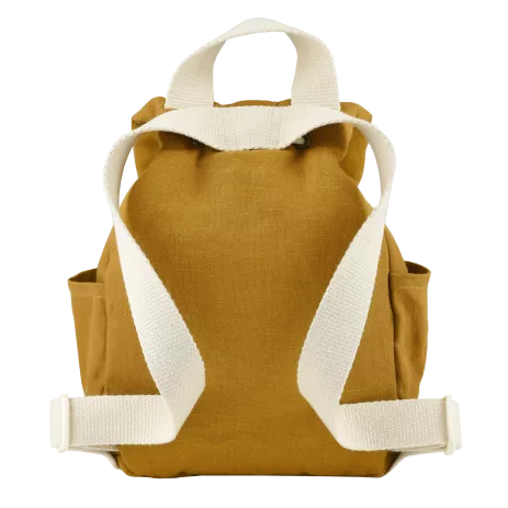 mochila de bebé de lino personalizable con asas ajustables