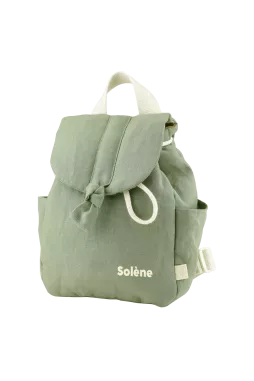 sac à dos bébé en lin personnalisable avec anses ajustables