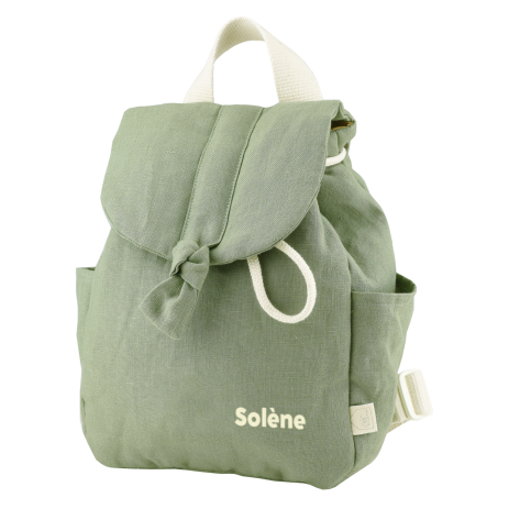 mochila de bebé de lino personalizable con asas ajustables