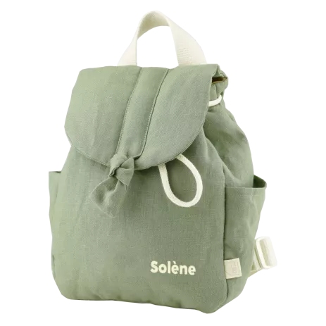 sac à dos bébé en lin personnalisable avec anses ajustables