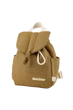 sac à dos bébé en lin personnalisable avec anses ajustables
