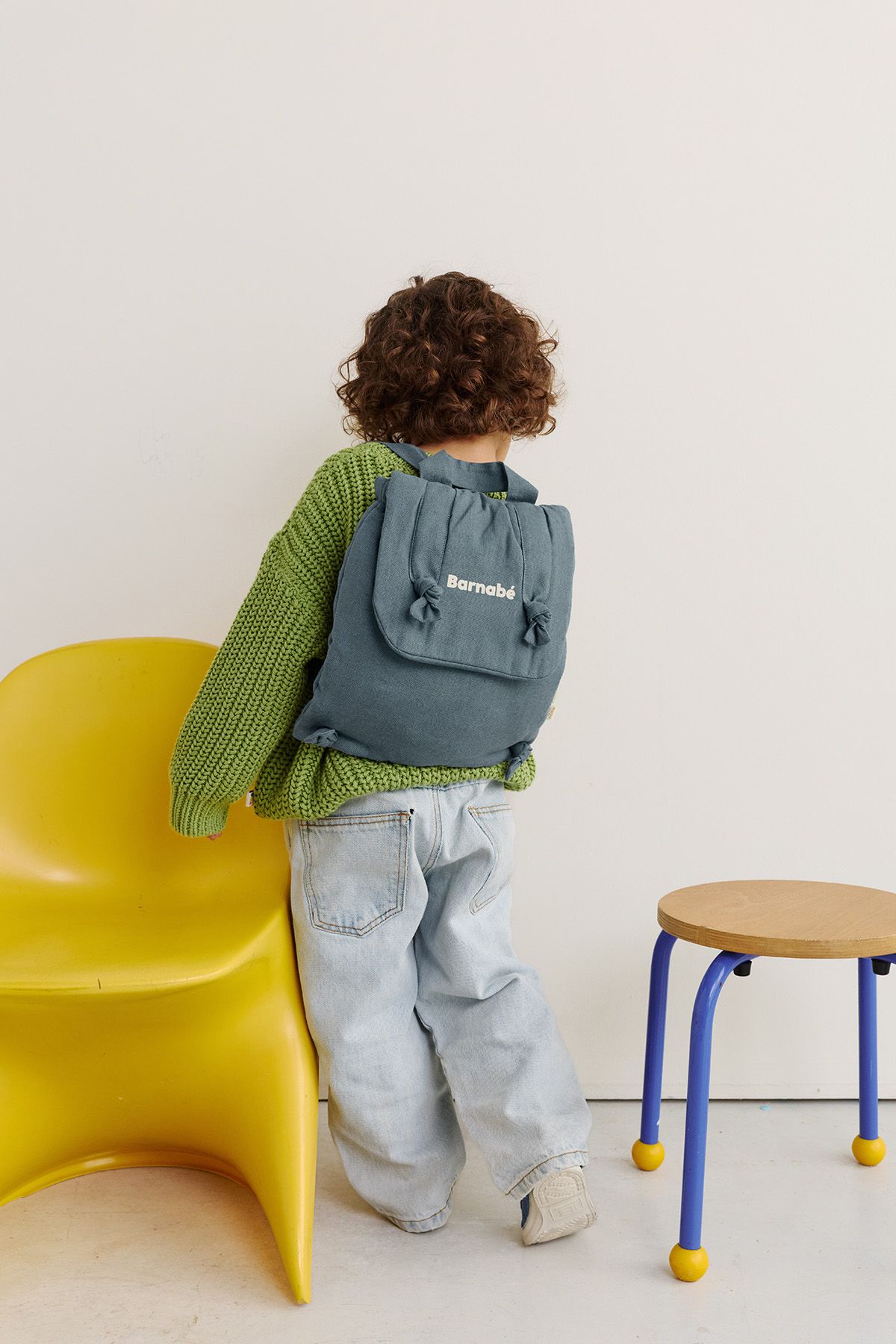 sac à dos bébé en lin personnalisable cadeau naissance crèche école maternelle