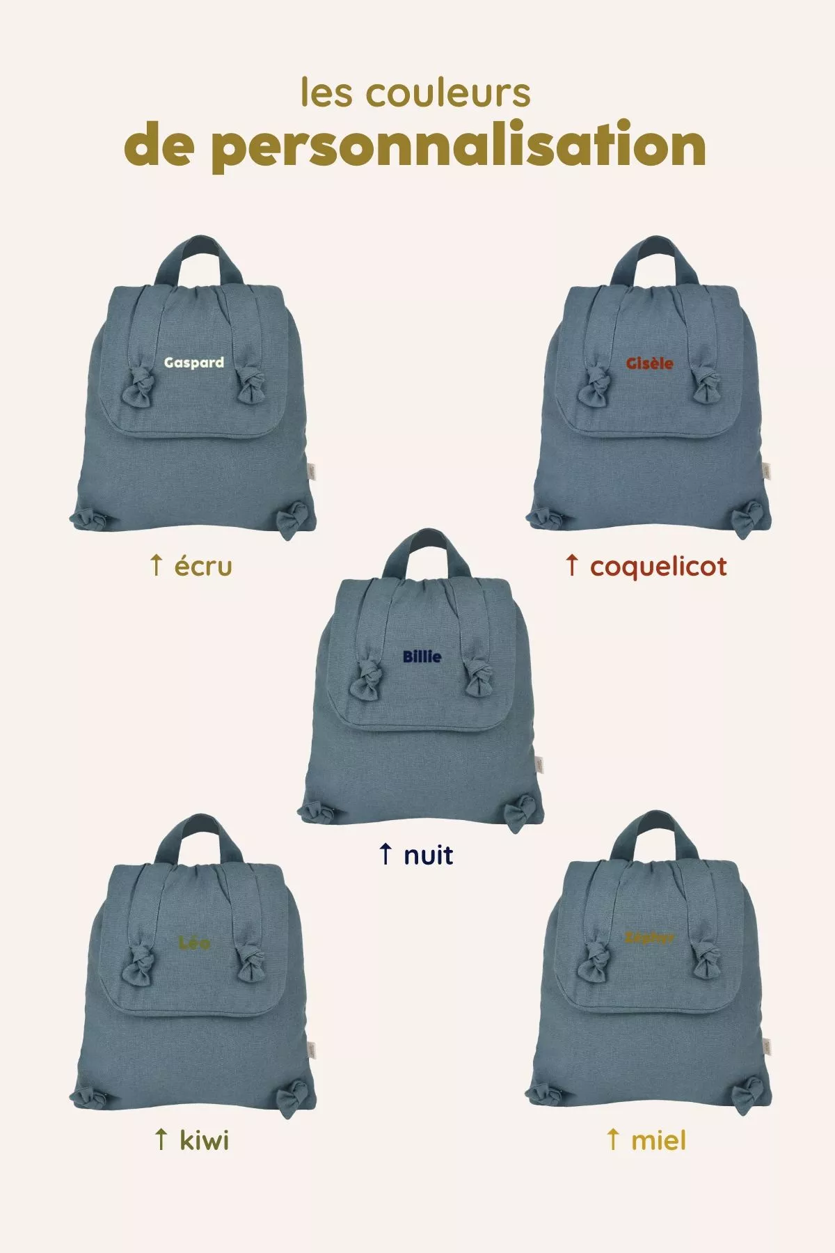 personalisable linen baby backpack gift for birth nursery kindergarten school