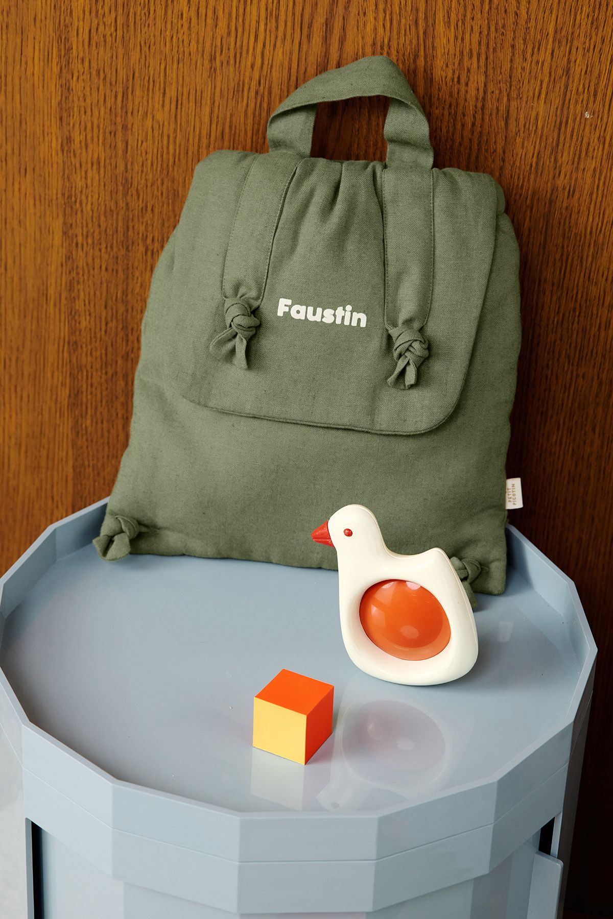 mochila bebé de lino personalizable regalo nacimiento guardería escuela infantil