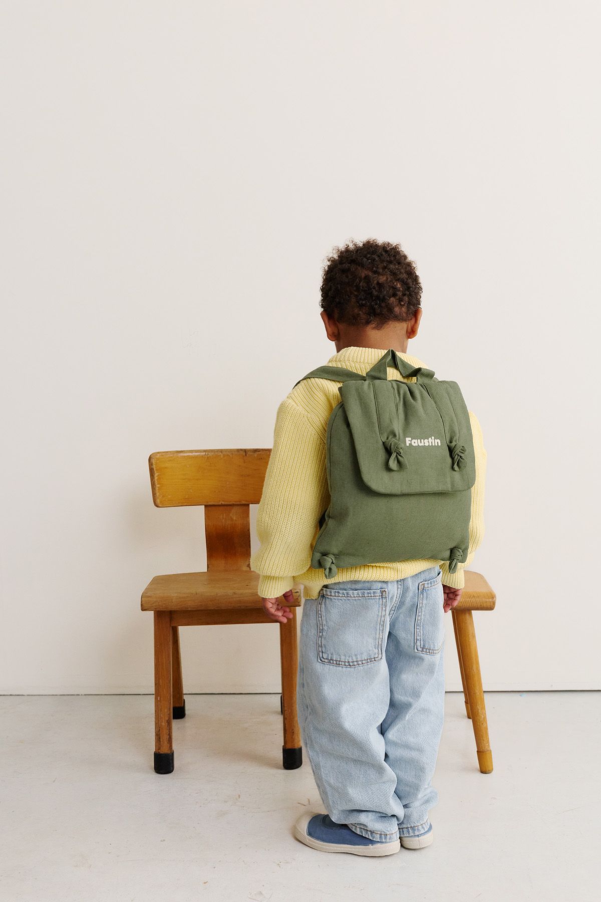 mochila bebé de lino personalizable regalo nacimiento guardería escuela infantil