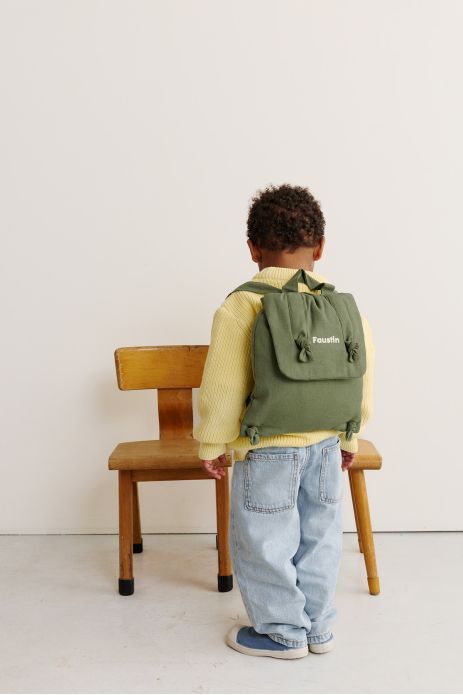 mochila bebé de lino personalizable regalo nacimiento guardería escuela infantil