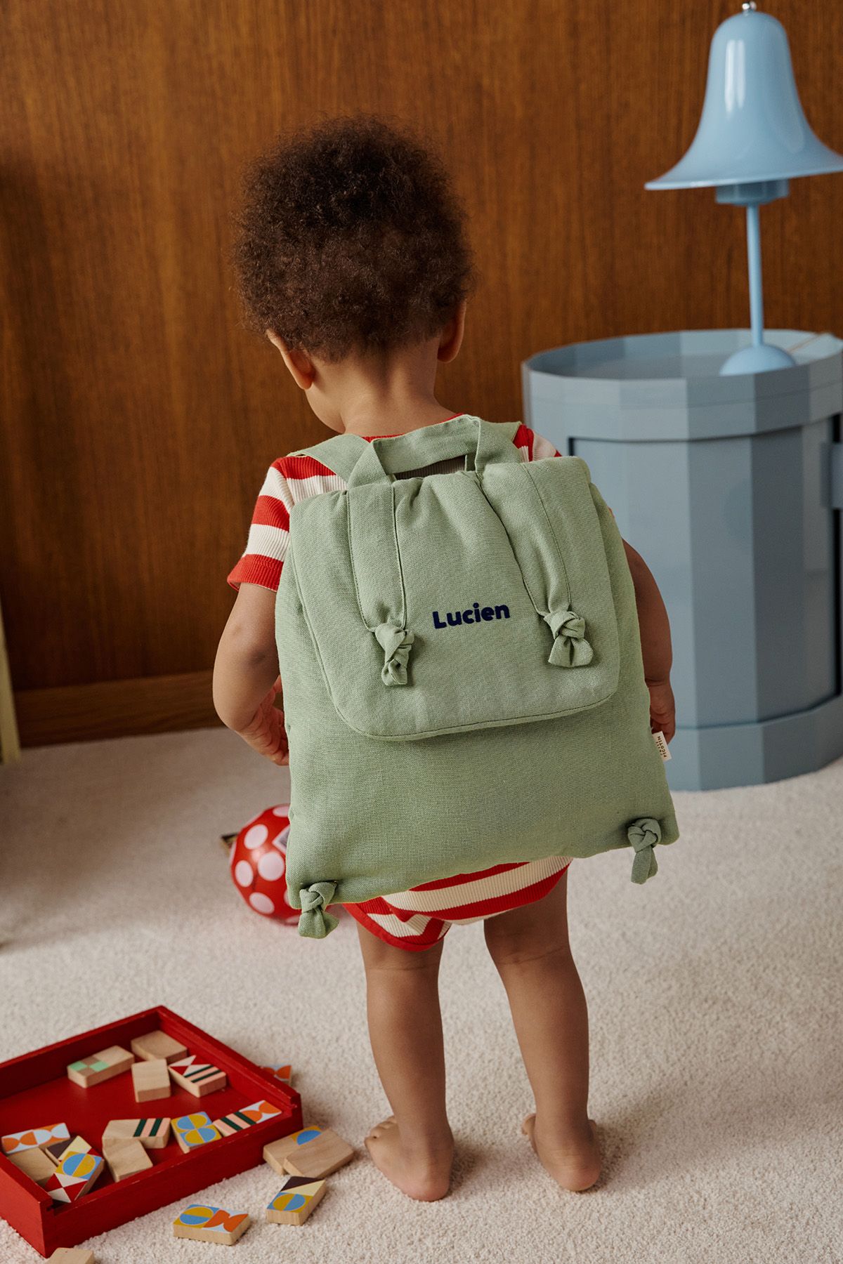 sac à dos bébé en lin personnalisable cadeau naissance crèche école maternelle