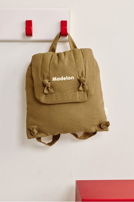 sac à dos bébé en lin personnalisable cadeau naissance crèche école maternelle