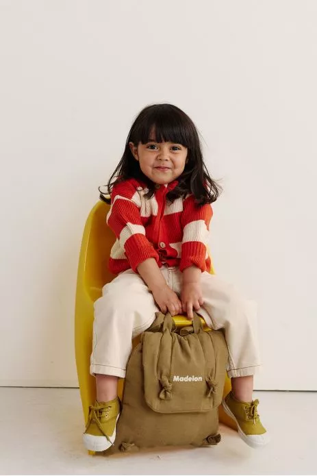 sac à dos bébé en lin personnalisable cadeau naissance crèche école maternelle