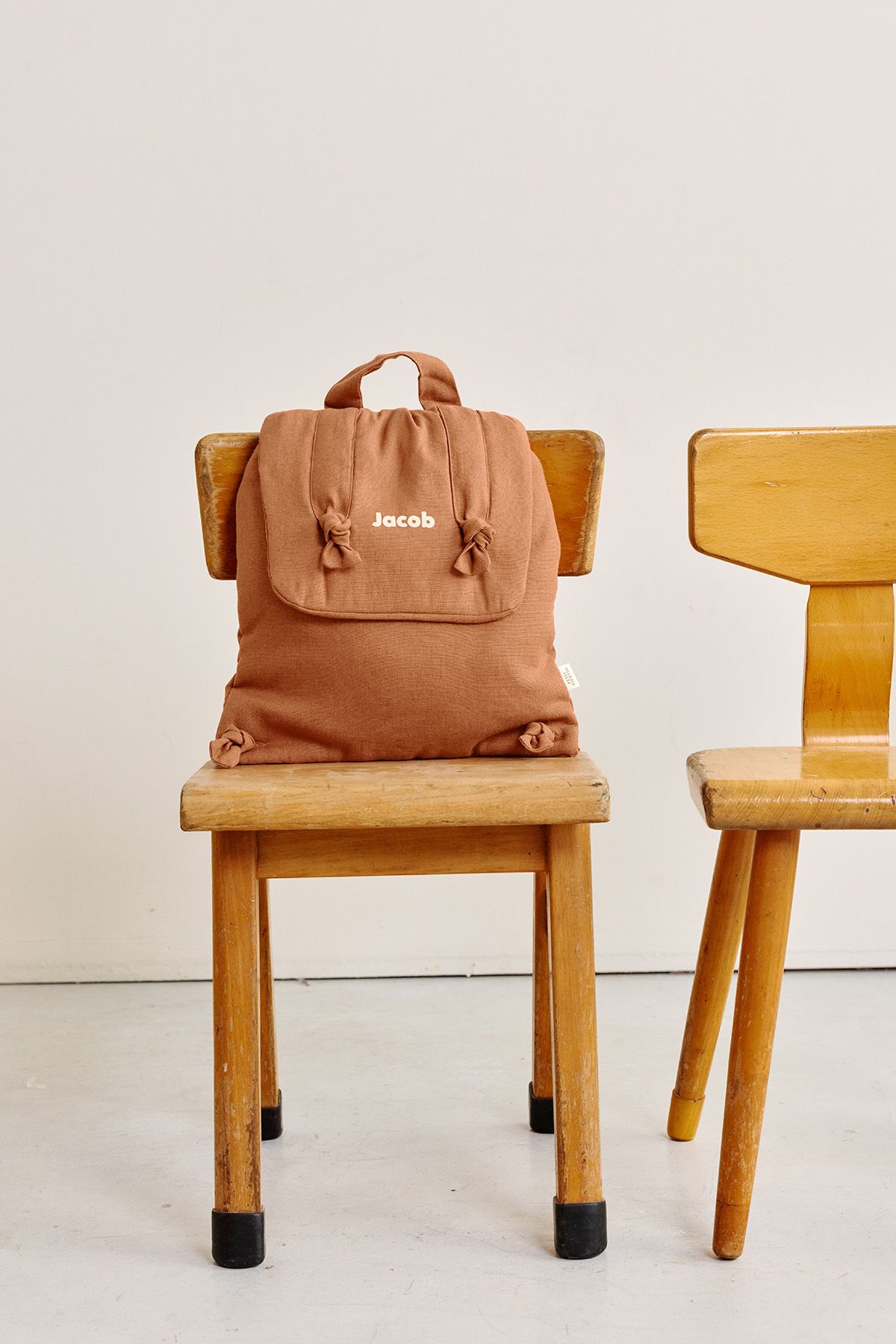mochila bebé de lino personalizable regalo nacimiento guardería escuela infantil