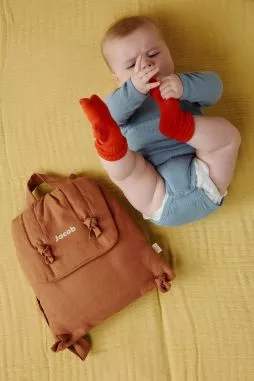 sac à dos bébé en lin personnalisable cadeau naissance crèche école maternelle