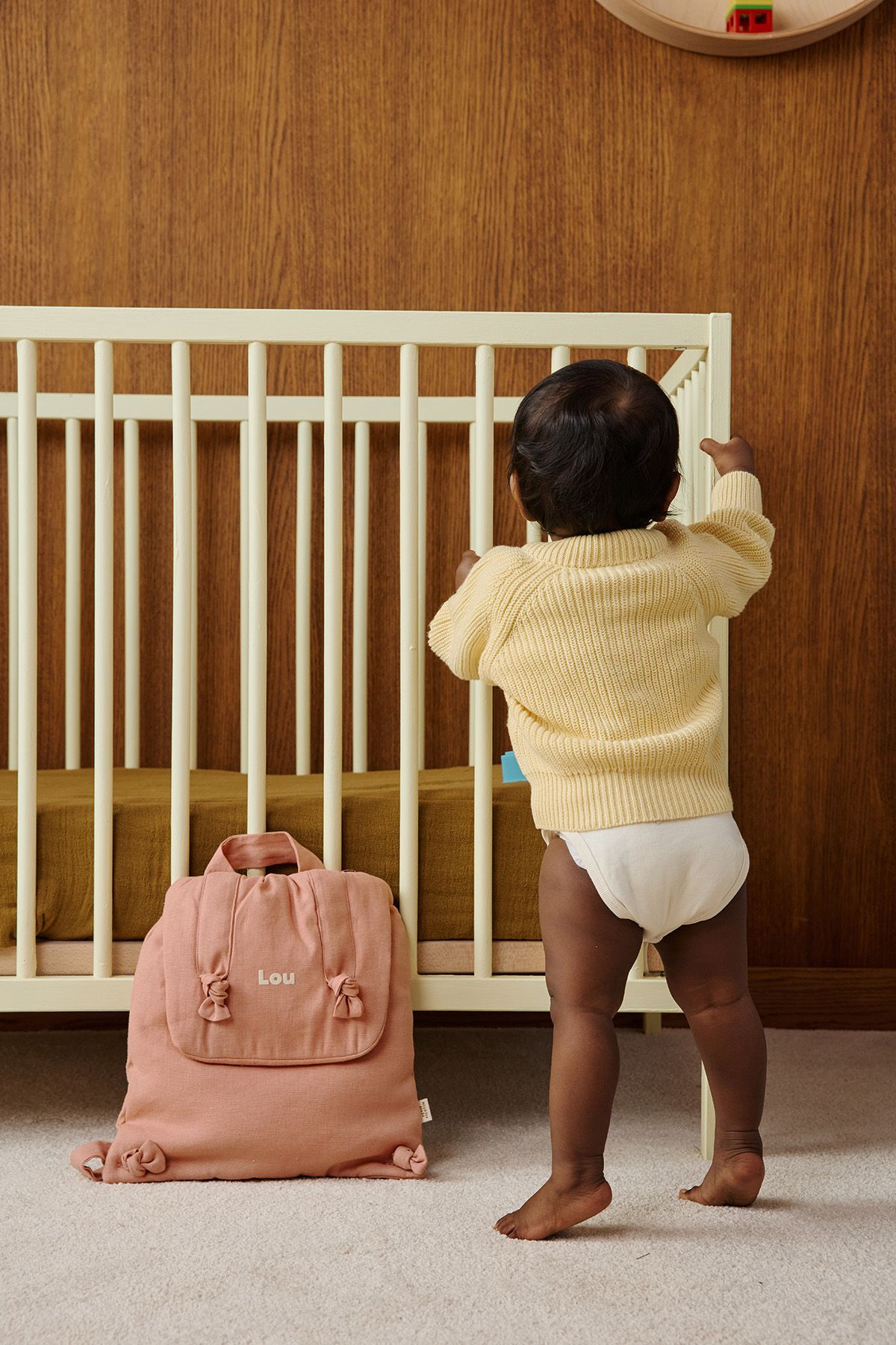sac à dos bébé en lin personnalisable cadeau naissance crèche école maternelle