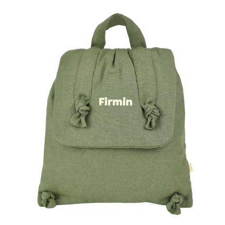 mochila bebé de lino personalizable regalo nacimiento guardería escuela infantil